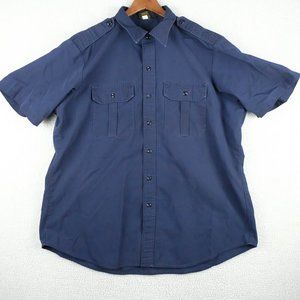 Propper Button Up Shirt Mens Extra Large Navy Blue Short Sleeve Workwear Army